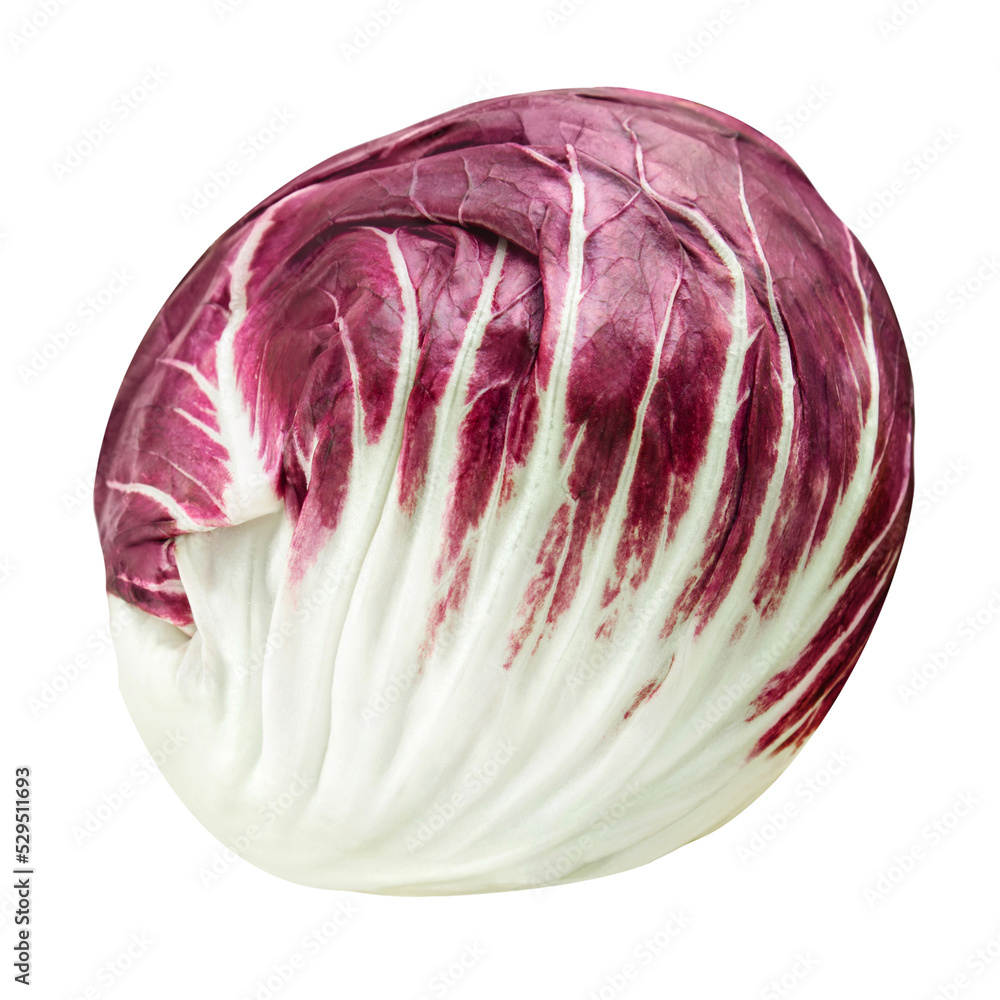 Obraz premium 1 Radicchio salad isolated on white background close up