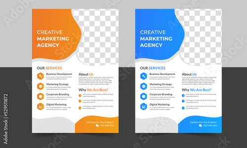 flyer corporate company creative professional attractive minimal abstract marketing informative magazine advertising business flyer leaflet template design