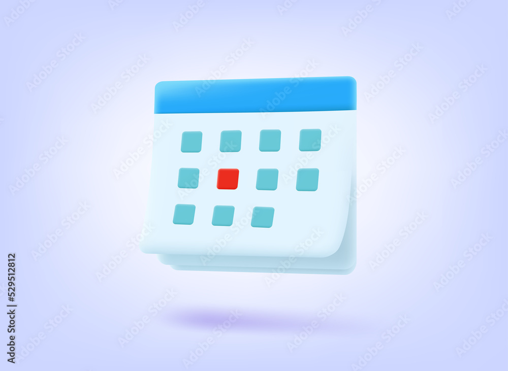 Calendar icon. 3d vector illustration Calendar icon. 3d vector illustration