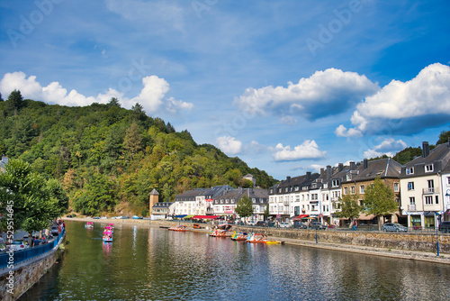 The river Semois flowing through the medieval town of Bouillon, province of Luxemburg, Belgium 