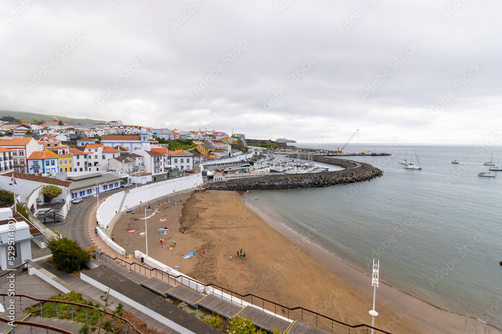 Cityscape in the Atlantic, Angra do Heroismo, Azores islands.
