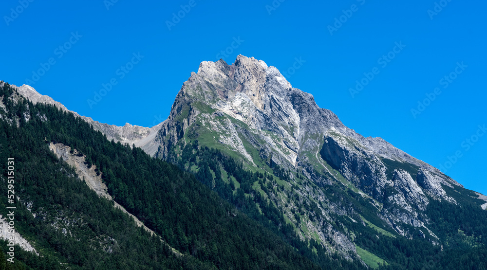 big Alpine mountains against the sky