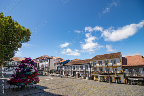 Cityscape in the Atlantic, Angra do Heroismo, Azores islands.