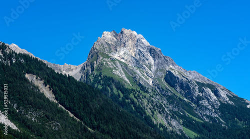 big Alpine mountains against the sky