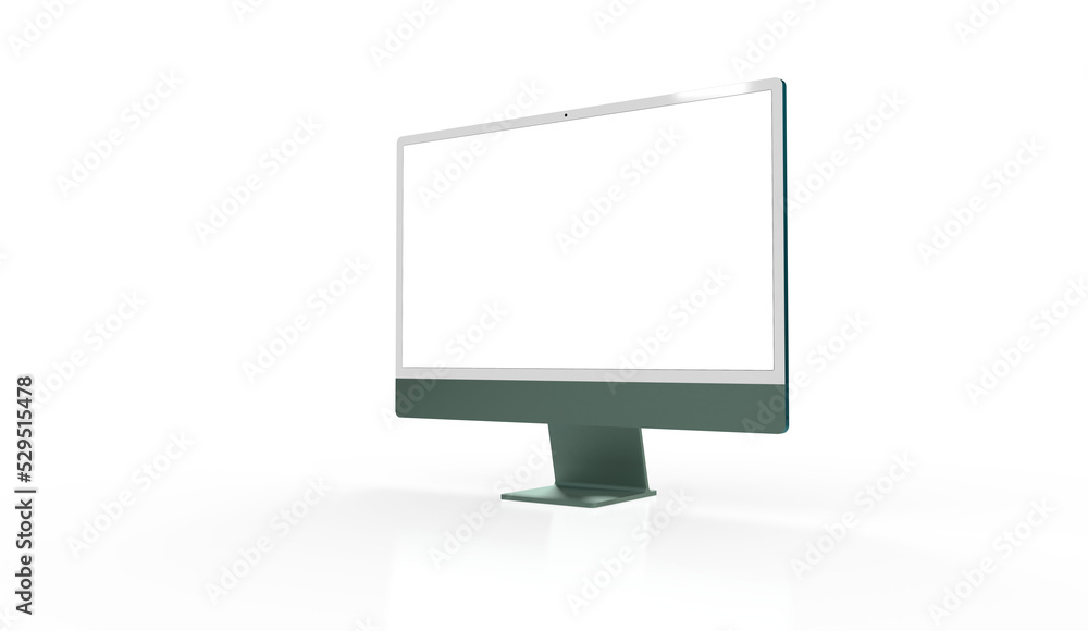 Realistic flat screen computer monitor 3de style mockup with blank screen isolated 3d Realistic flat screen computer monitor 3de style mockup with blank screen isolated 3d
