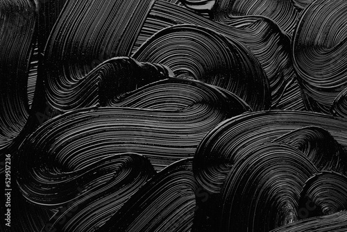 Fotografering Abstract background black oil paint, abstract waves.