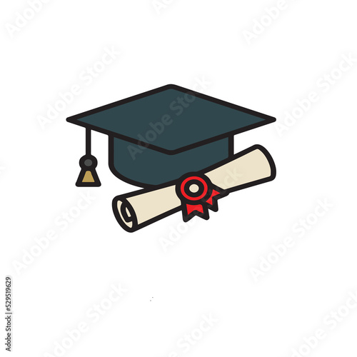graduation cap with diploma