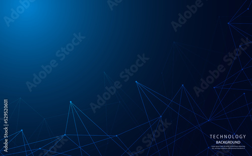 Blue technology background images related to the network. Communication Geometrics