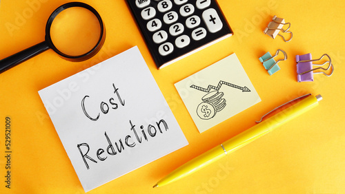 Cost reduction is shown using the text photo