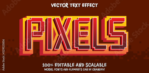Pixel 3d editable vector text effect, ready for use to design banners posters and social media posts. Typography effect 
