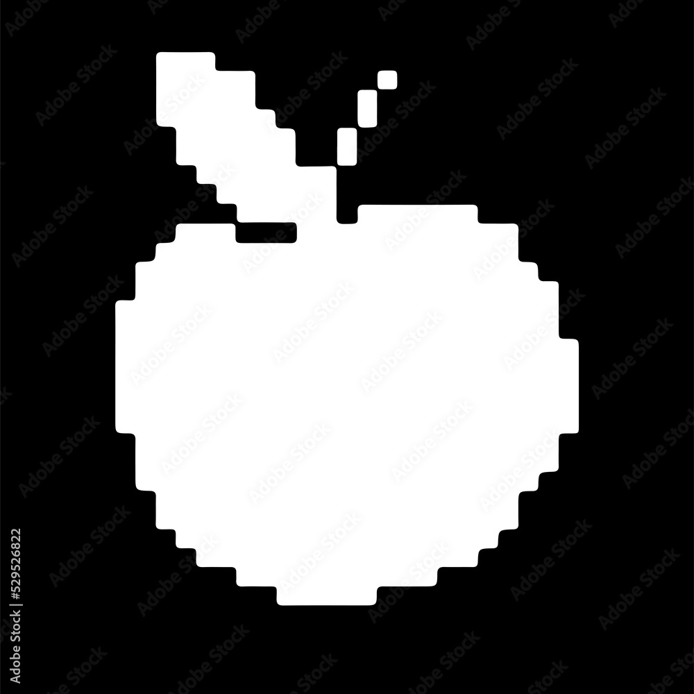 Isolated icon of a low-resolution pixel apple. Concept of NFT and fruits. Isolated icon of a low-resolution pixel apple. Concept of NFT and fruits.