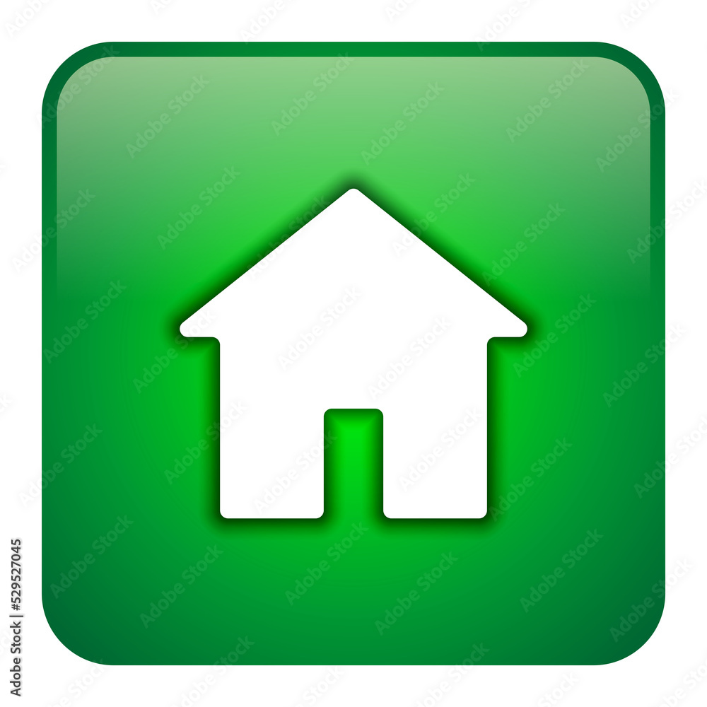 Green Home Button Rounded Square 3d Glossy Effect Form Modern Web and Application Green Home Button Rounded Square 3d Glossy Effect Form Modern Web and Application