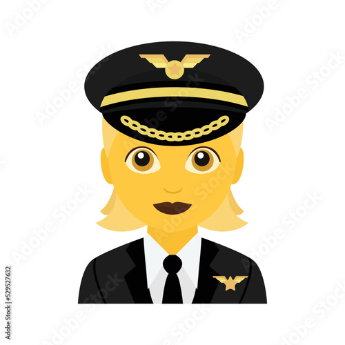 pilot collection set skin tone vector airplane emoji person