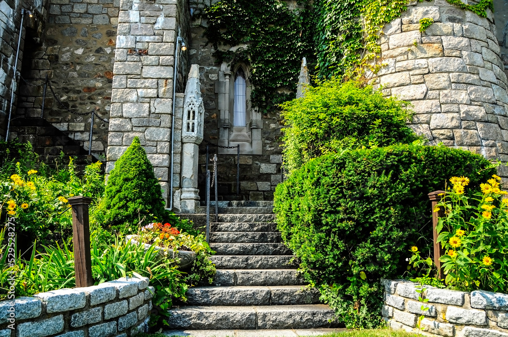 Obraz premium stone steps in the garden