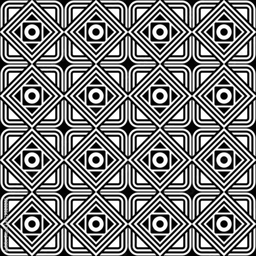 Monochromatic Abstract Pattern for multiple purposes Black and White Seamless Geometric Minimal Vector Pattern Design.