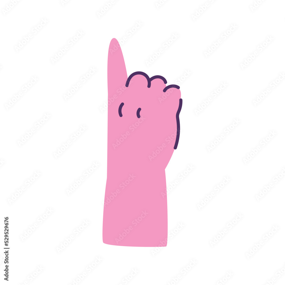 flat pink hand pointing flat pink hand pointing