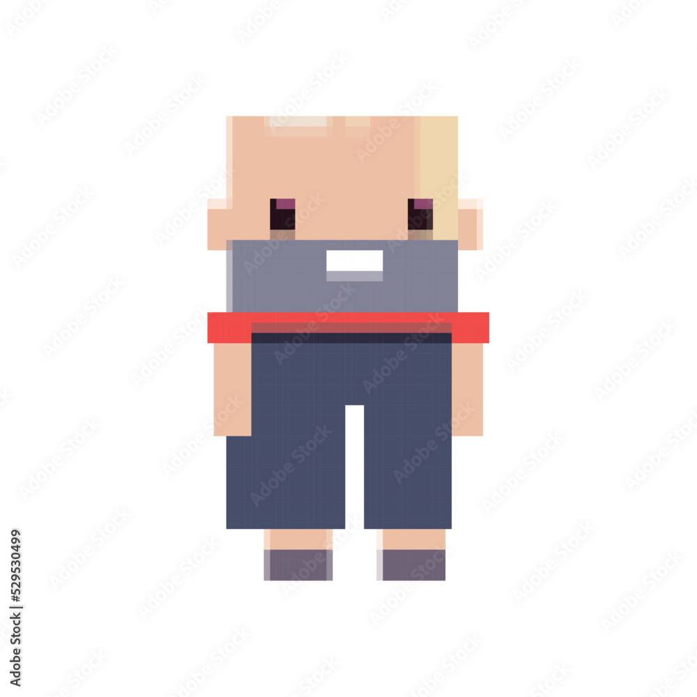 Obraz premium standing flat 8-bit gentleman