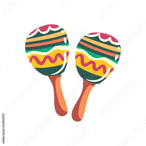 flat decorated maracas