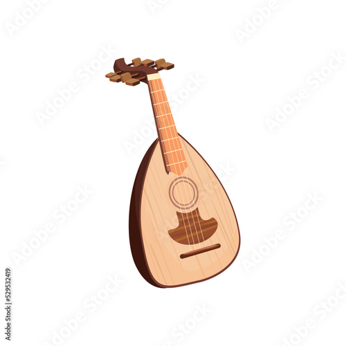 flat realistic lute