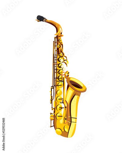 flat realistic saxophone