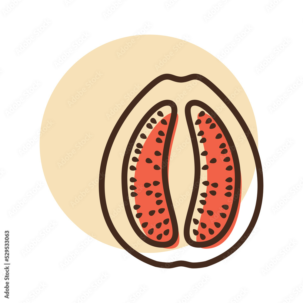 Guava tropical fruit vector isolated icon Guava tropical fruit vector isolated icon