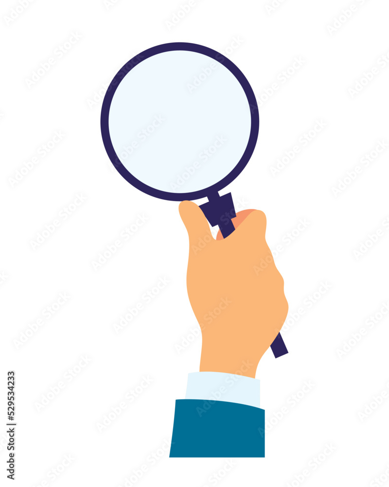 hand with loupe hand with loupe