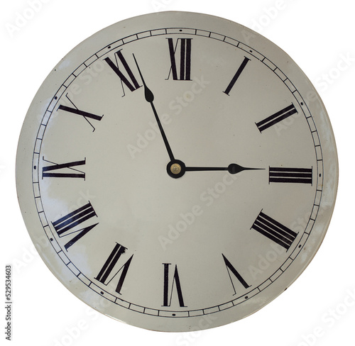 Vintage clock isolated on transparent background