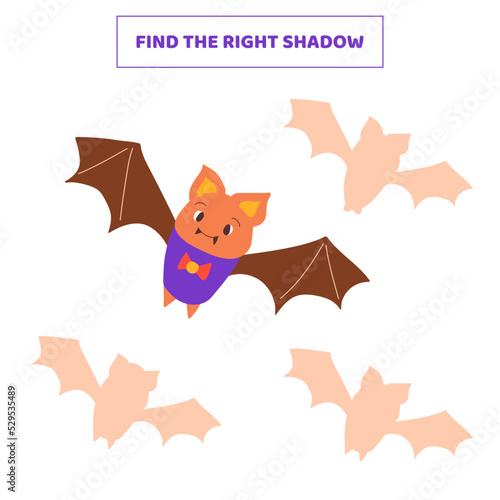 Find the right shadow for cartoon bat.