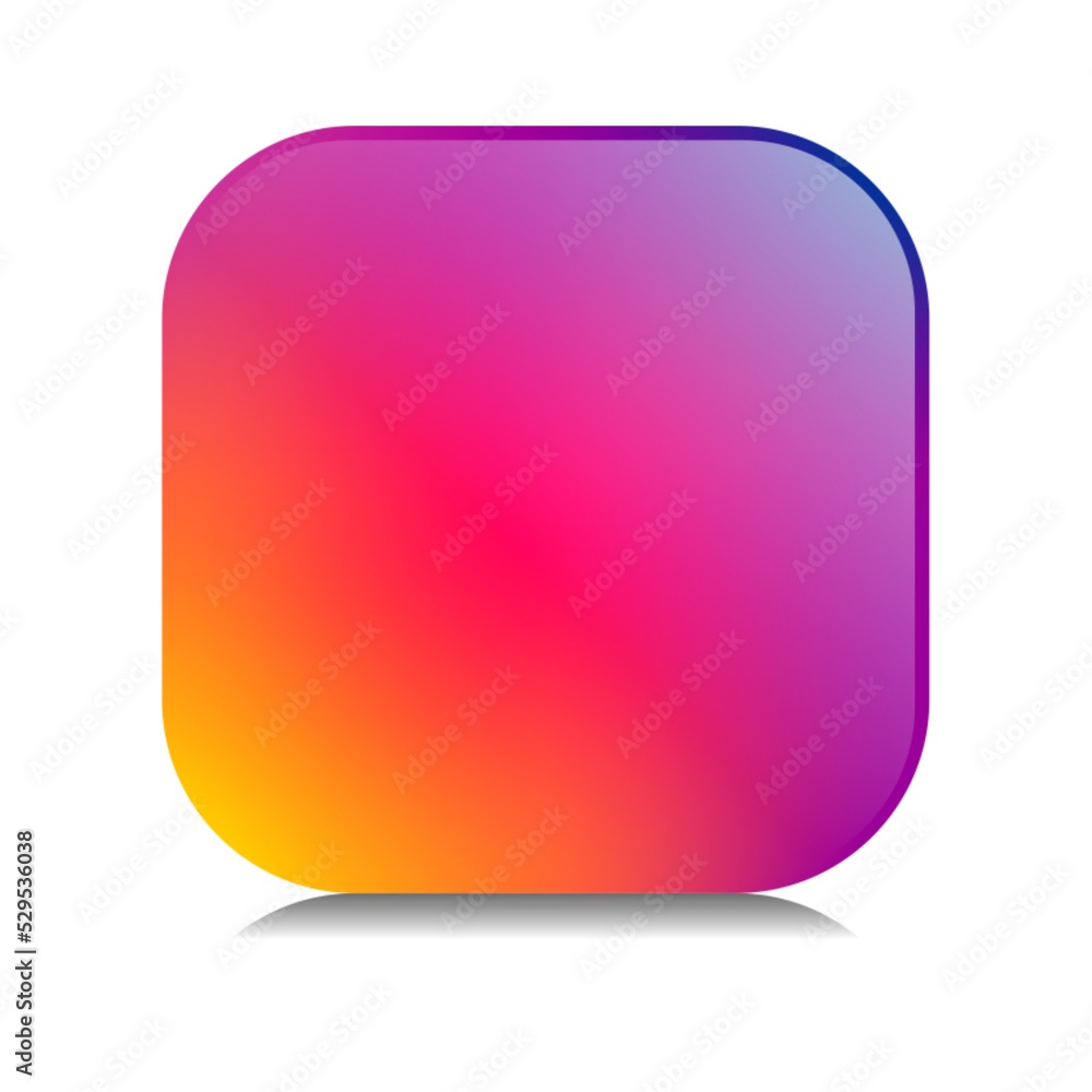 Colorful Gradient Blank Rounded Square Button Template