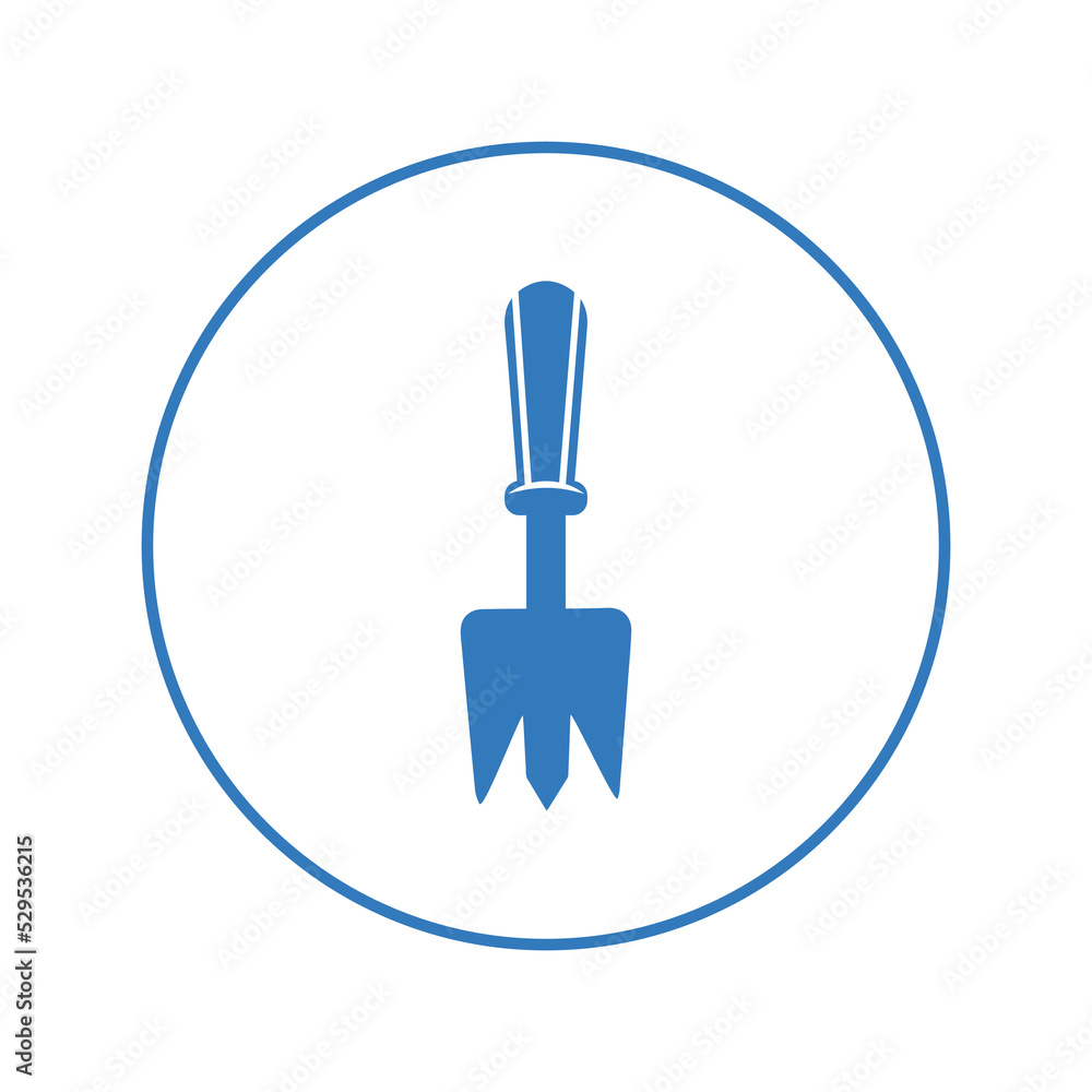 Garden digging fork pitch icon | Circle version icon | Garden digging fork pitch icon | Circle version icon |