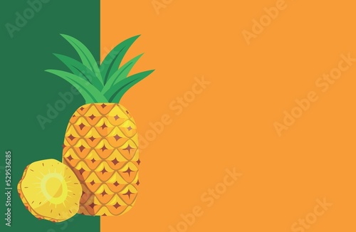 colorful pineapple background fruit food