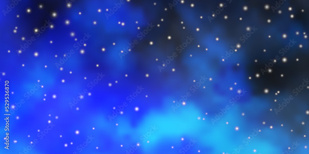 Dark BLUE vector pattern with abstract stars.