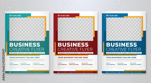 set of business flyer template design with abstract concept and minimalist layout	
