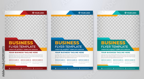 set of business flyer template design with abstract concept and minimalist layout	