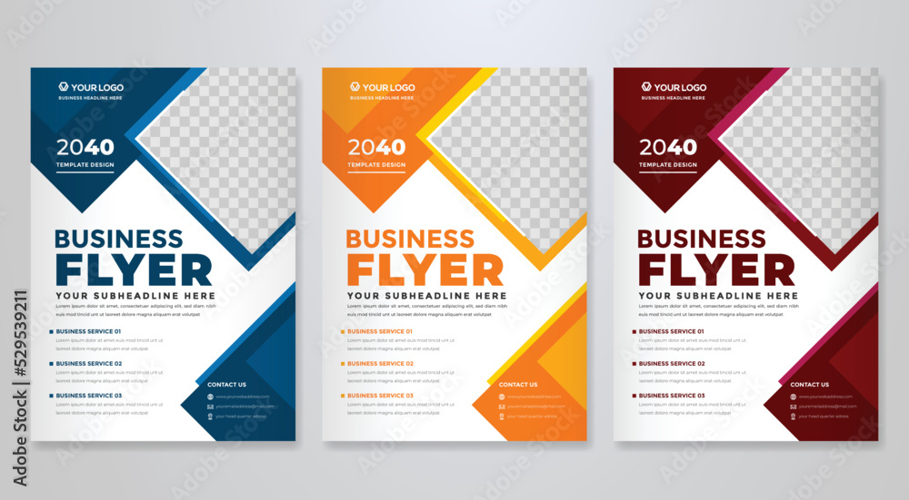 set of business flyer template design with abstract concept and minimalist layout	