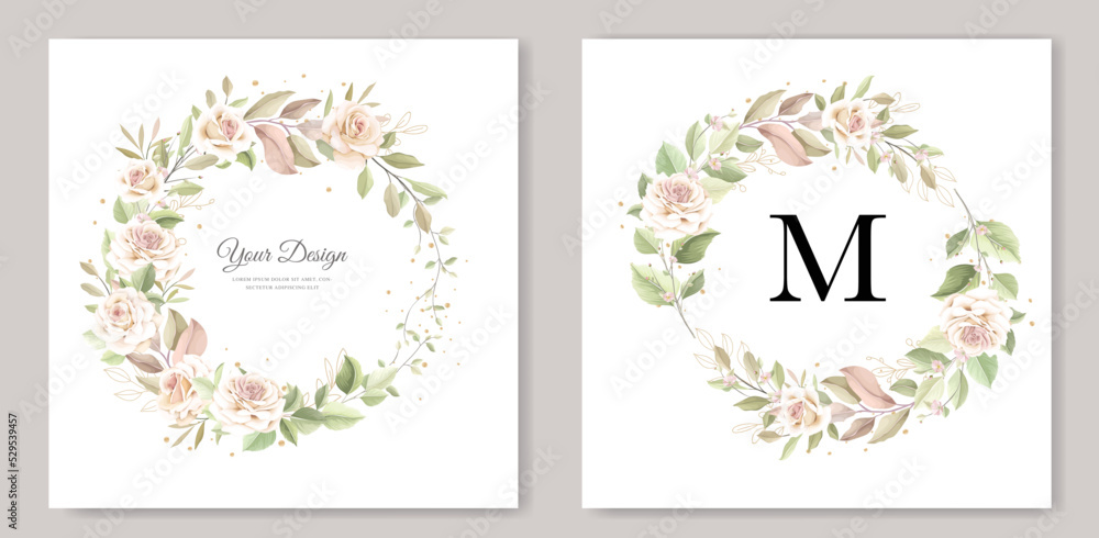beautiful rose background and wreath frame design beautiful rose background and wreath frame design