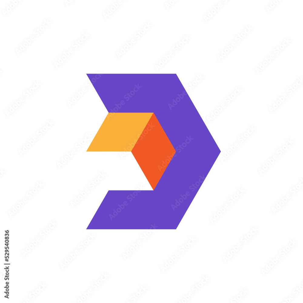 Letter D arrow box creative abstract logo design Stock Vector | Adobe Stock