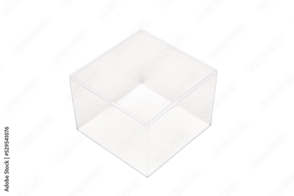 Transparent glass box on a white background Transparent glass box on a white background