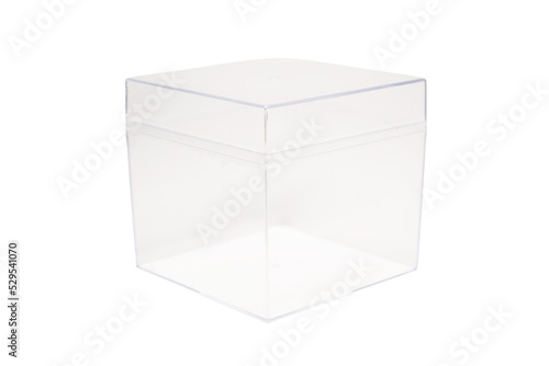A transparent box on a white background