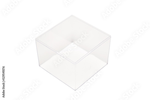 Transparent glass box on a white background
