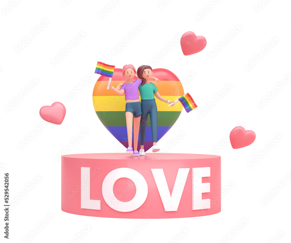 LGBT Pride March. 3D Illustration LGBT Pride March. 3D Illustration