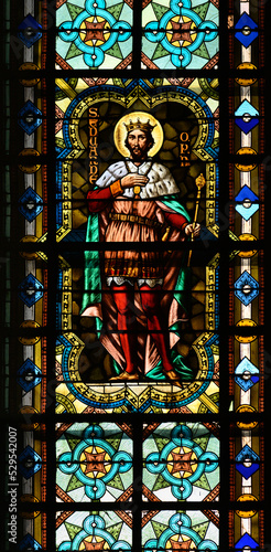 Принти на полотні Stained-glass window depicting Saint Edward the Confessor