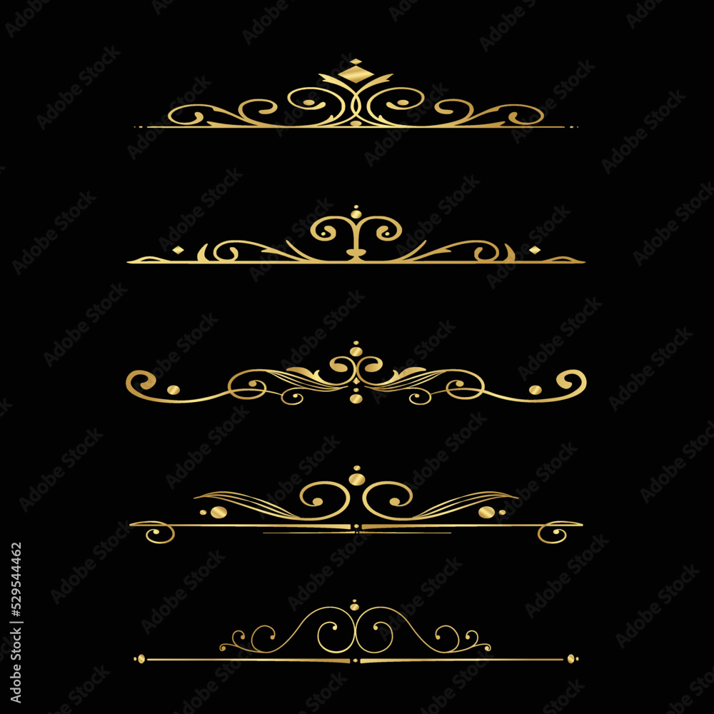 set of art deco ornament element decorative