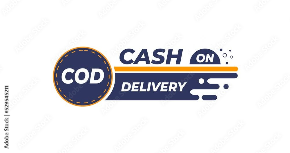 Cash on Delivery Logo Animated. The COD text is the abbreviation symbol