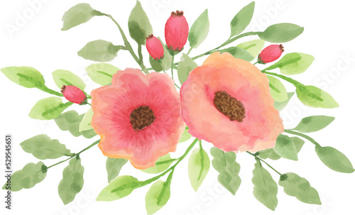 Poppy Arrangement Watercolor