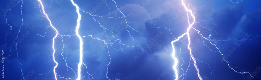 Thunder, lightnings and rain on stormy summer night Thunder, lightnings and rain on stormy summer night