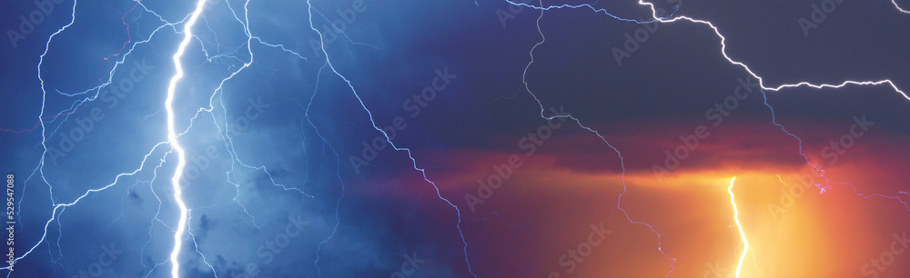 Thunder, lightnings and rain on stormy summer night Thunder, lightnings and rain on stormy summer night