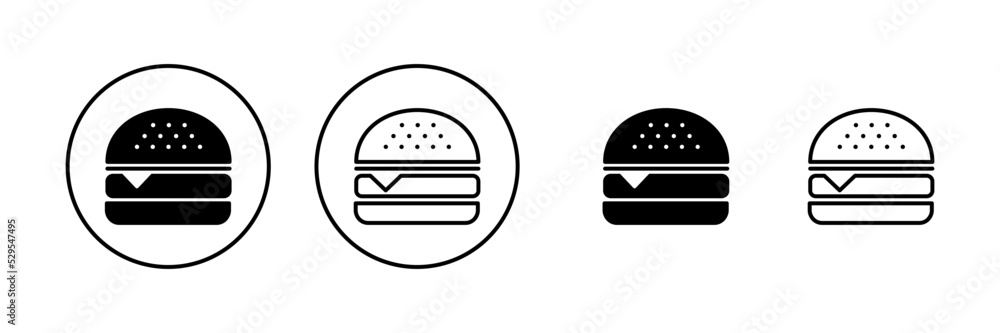 Burger icon vector. burger sign and symbol. hamburger Burger icon vector. burger sign and symbol. hamburger
