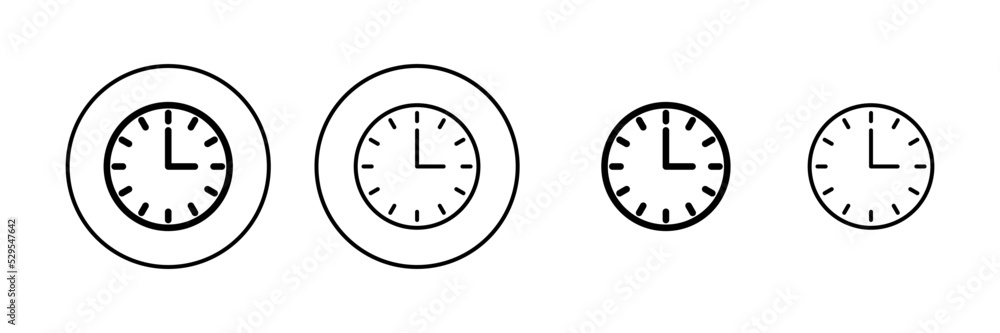 Clock icon vector. Time sign and symbol. watch icon Clock icon vector. Time sign and symbol. watch icon