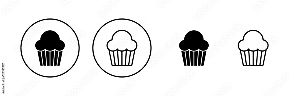 Cup cake icon vector. Cup cake sign and symbol Cup cake icon vector. Cup cake sign and symbol